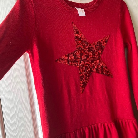 NWT Girls xl 14/16 Holiday/Chistmas red sweater sequinwork dress - Picture 3 of 3